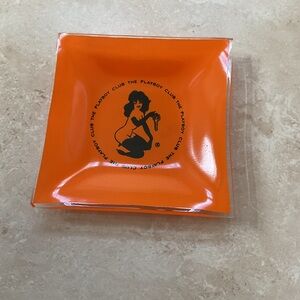 PLAYBOY Orange Glass Tray